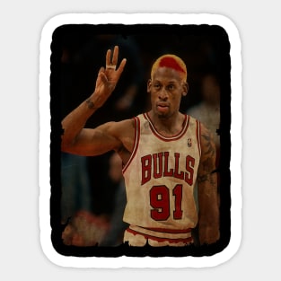 Vintage Three Finger Dennis Rodman Sticker